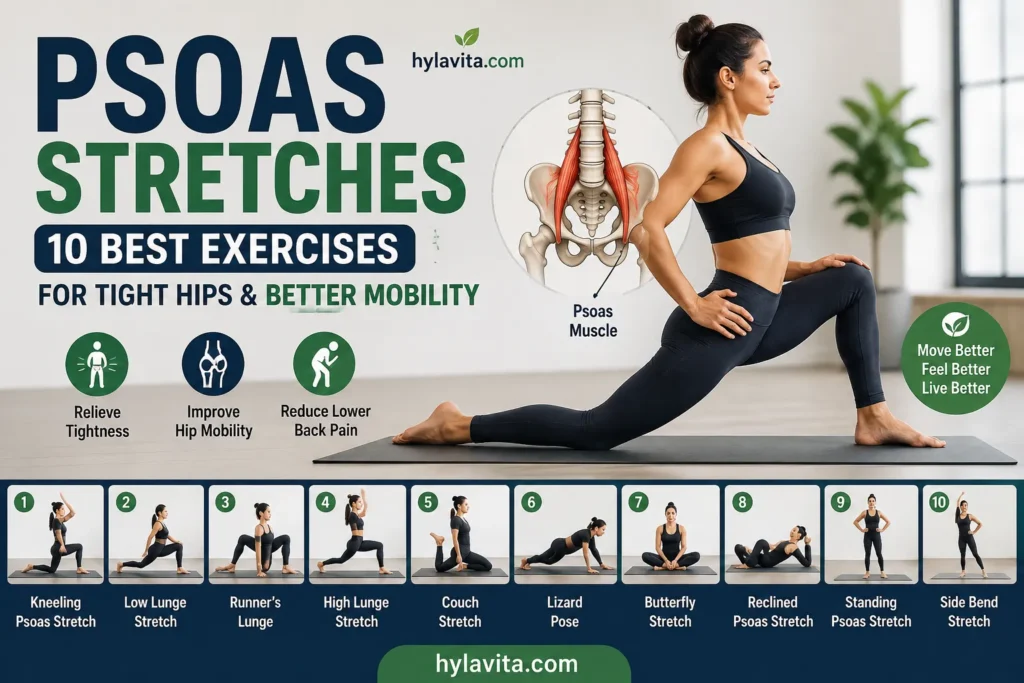 Psoas Stretches: 10 Best Exercises for Tight Hips & Better Mobility psoas stretches